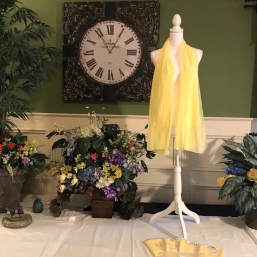 Yellow chiffon scarf